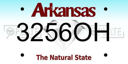 3256OH Arkansas License Plate