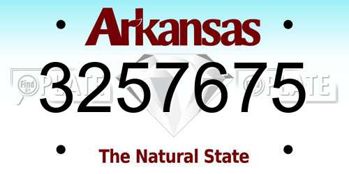 3257675 Arkansas License Plate