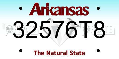 32576T8 Arkansas License Plate