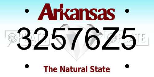 32576Z5 Arkansas License Plate