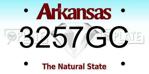 3257GC Arkansas License Plate