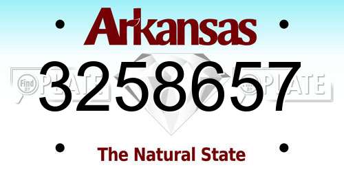 3258657 Arkansas License Plate
