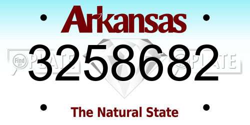 3258682 Arkansas License Plate