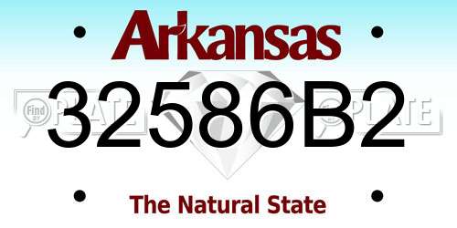 32586B2 Arkansas License Plate