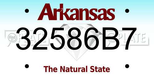 32586B7 Arkansas License Plate