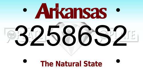 32586S2 Arkansas License Plate