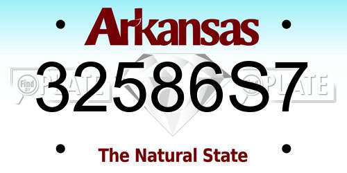 32586S7 Arkansas License Plate