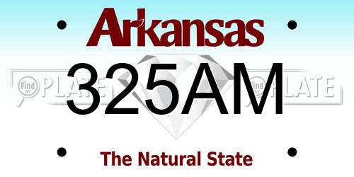325AM Arkansas License Plate