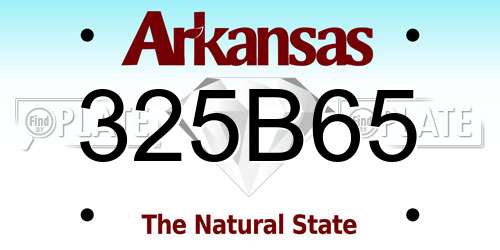 325B65 Arkansas License Plate