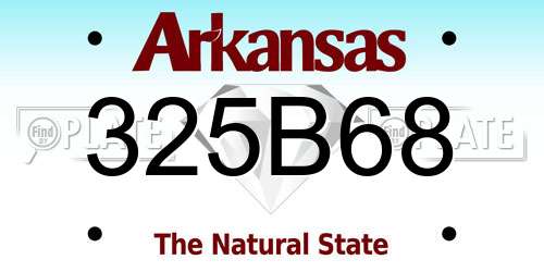 325B68 Arkansas License Plate