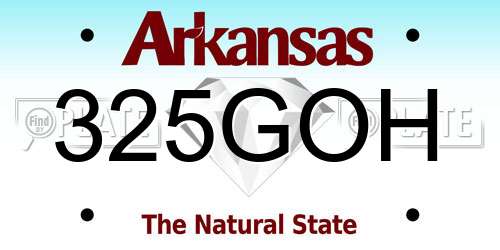 325GOH Arkansas License Plate
