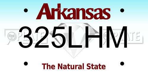 325LHM Arkansas License Plate