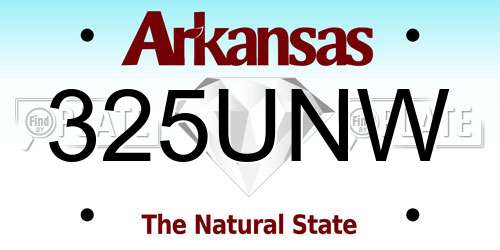 325UNW Arkansas License Plate
