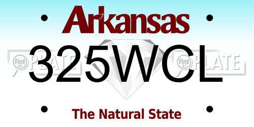 325WCL Arkansas License Plate