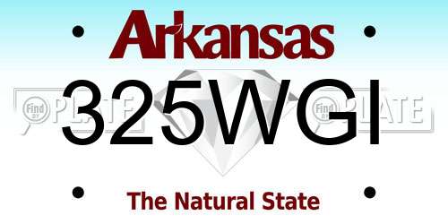 325WGI Arkansas License Plate