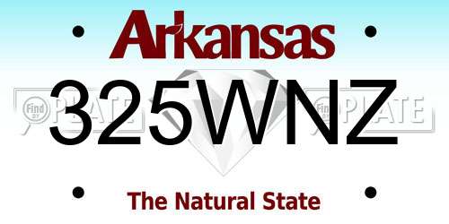 325WNZ Arkansas License Plate
