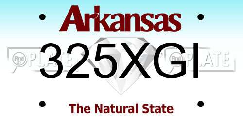 325XGI Arkansas License Plate