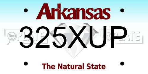 325XUP Arkansas License Plate