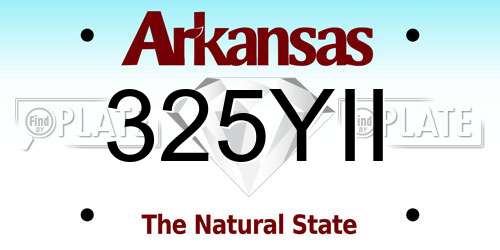 325YII Arkansas License Plate