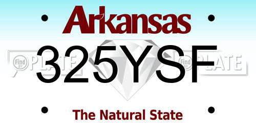325YSF Arkansas License Plate