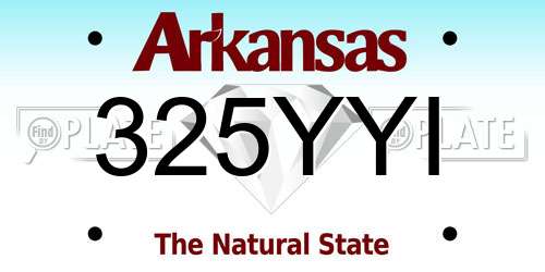 325YYI Arkansas License Plate