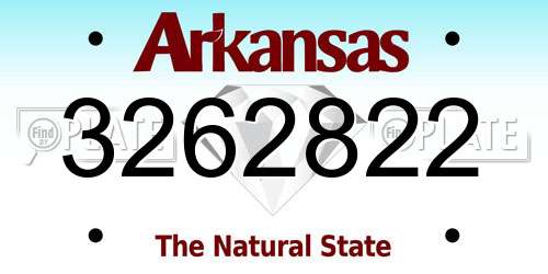 3262822 Arkansas License Plate