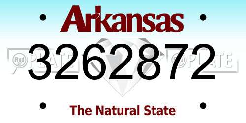 3262872 Arkansas License Plate