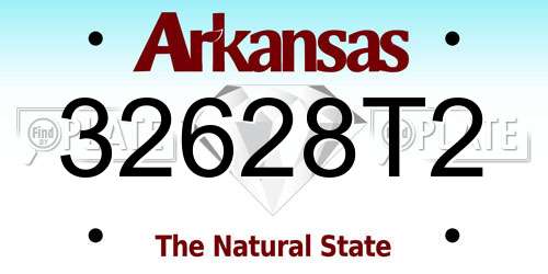 32628T2 Arkansas License Plate