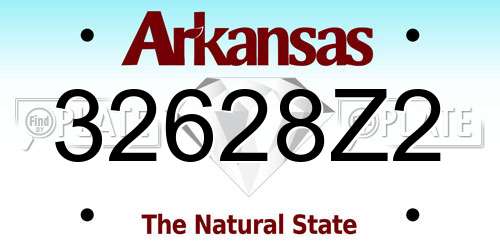 32628Z2 Arkansas License Plate