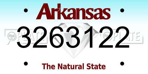 3263122 Arkansas License Plate