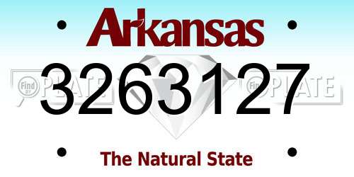 3263127 Arkansas License Plate