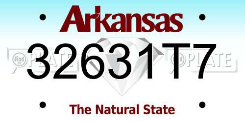 32631T7 Arkansas License Plate