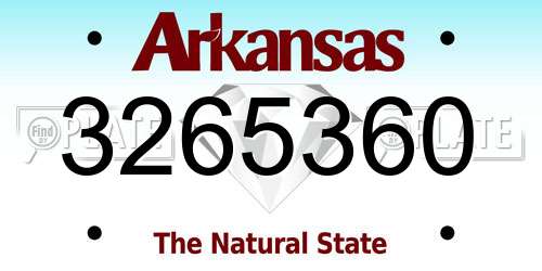 3265360 Arkansas License Plate