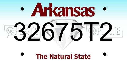 32675T2 Arkansas License Plate