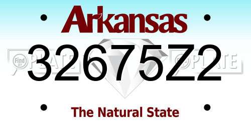32675Z2 Arkansas License Plate