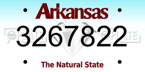 3267822 Arkansas License Plate