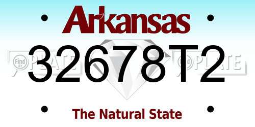 32678T2 Arkansas License Plate