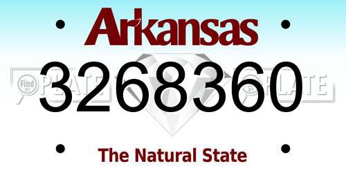 3268360 Arkansas License Plate