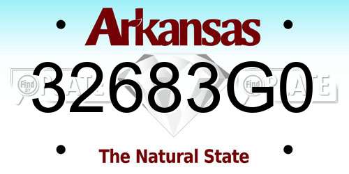 32683G0 Arkansas License Plate