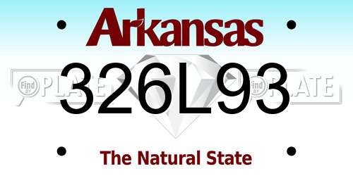 326L93 Arkansas License Plate