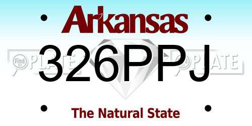 326PPJ Arkansas License Plate