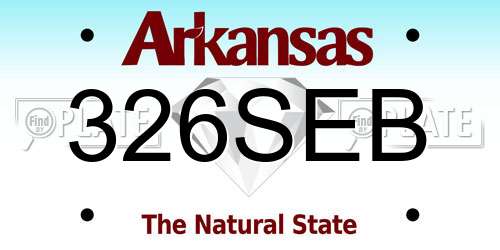 326SEB Arkansas License Plate