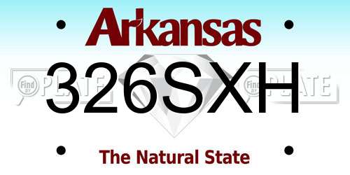 326SXH Arkansas License Plate