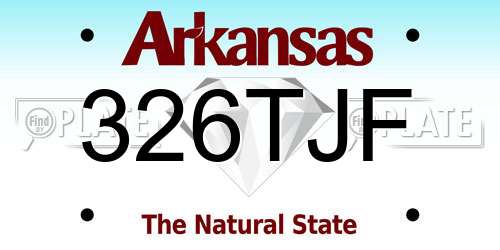 326TJF Arkansas License Plate