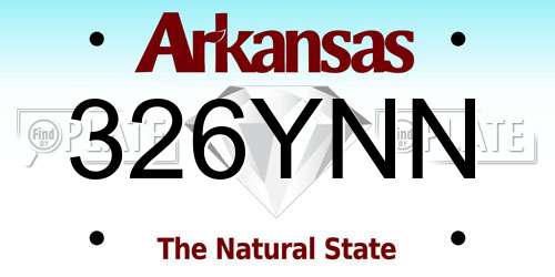 326YNN Arkansas License Plate