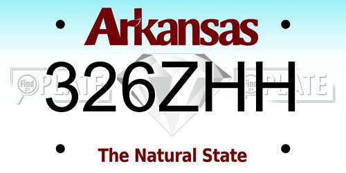 326ZHH Arkansas License Plate