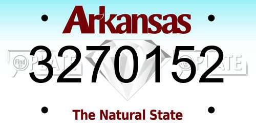 3270152 Arkansas License Plate