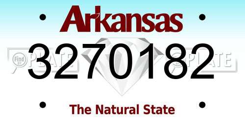 3270182 Arkansas License Plate