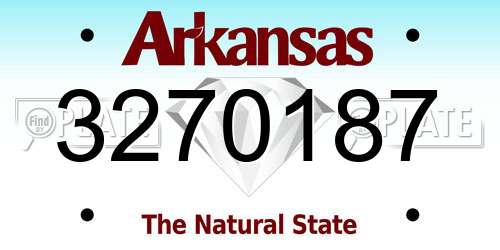 3270187 Arkansas License Plate