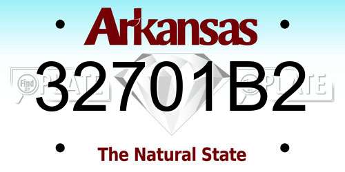 32701B2 Arkansas License Plate